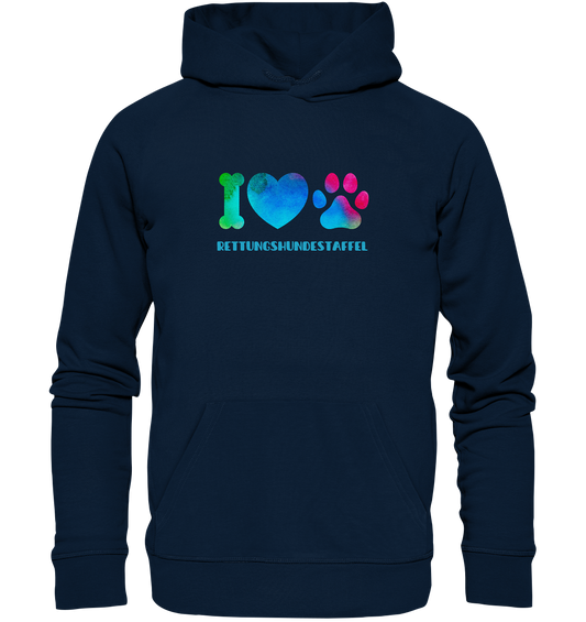 I love Rettungshunde - Organic Basic Hoodie