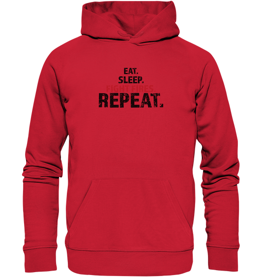 Eat. Sleep. Fight Fires. Repeat. - Organic Basic Hoodie