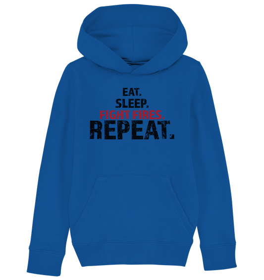 Eat. Sleep. Fight Fires. Repeat. - Kids Organic Hoodie